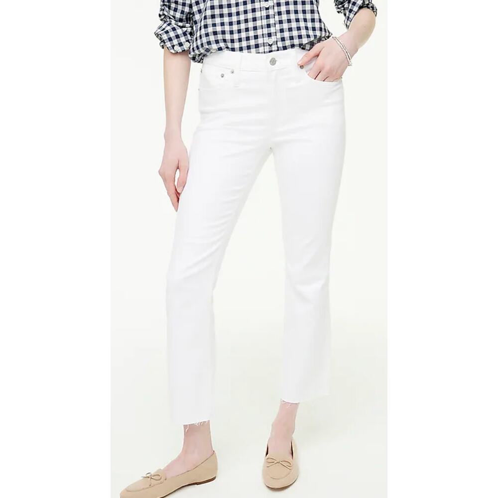 J.Crew White Stretch Flare Crop Jeans Size 33 Tall NWT
